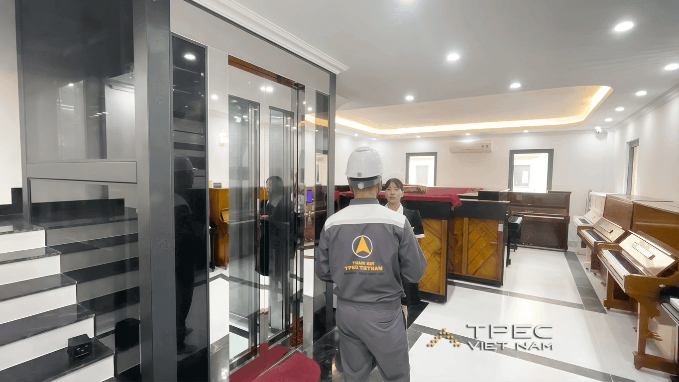 Dự án thang máy kính 630kg - Piano Hà Nội