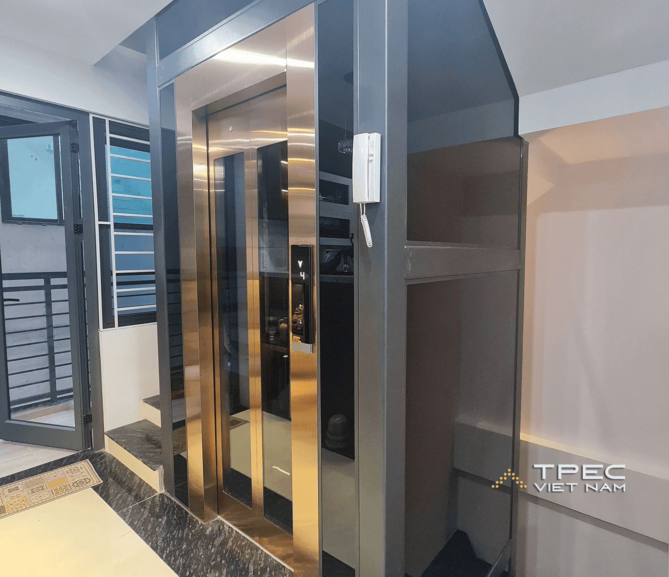 Thang máy kính cho nhà liền kề - dự án tại Kiến hưng - Luxury