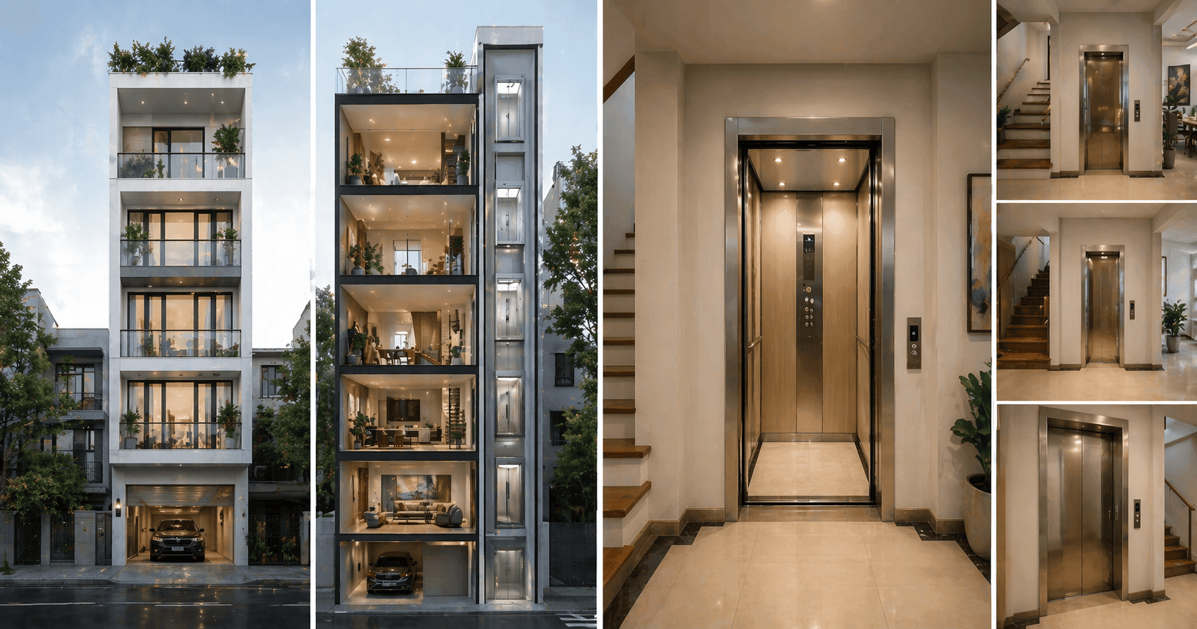 Lắp thang máy nhà phố 5 tầng: Lựa chọn phù hợp nhất