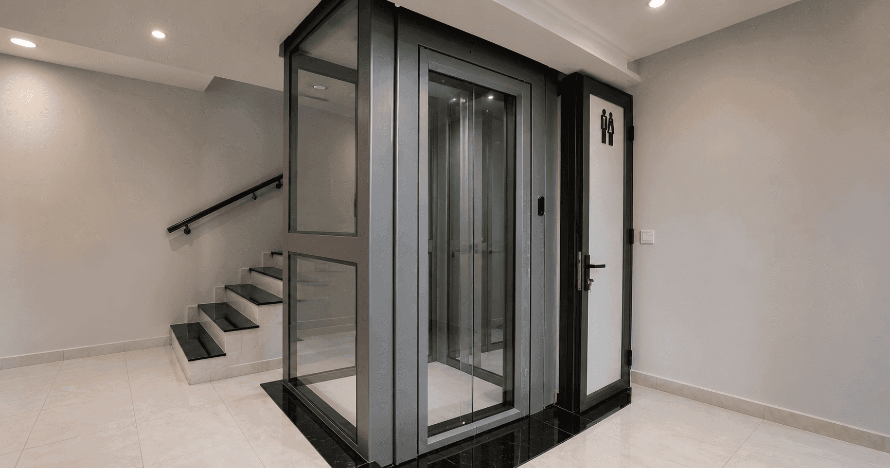 Cửa bản lề 2 cánh — tự động
