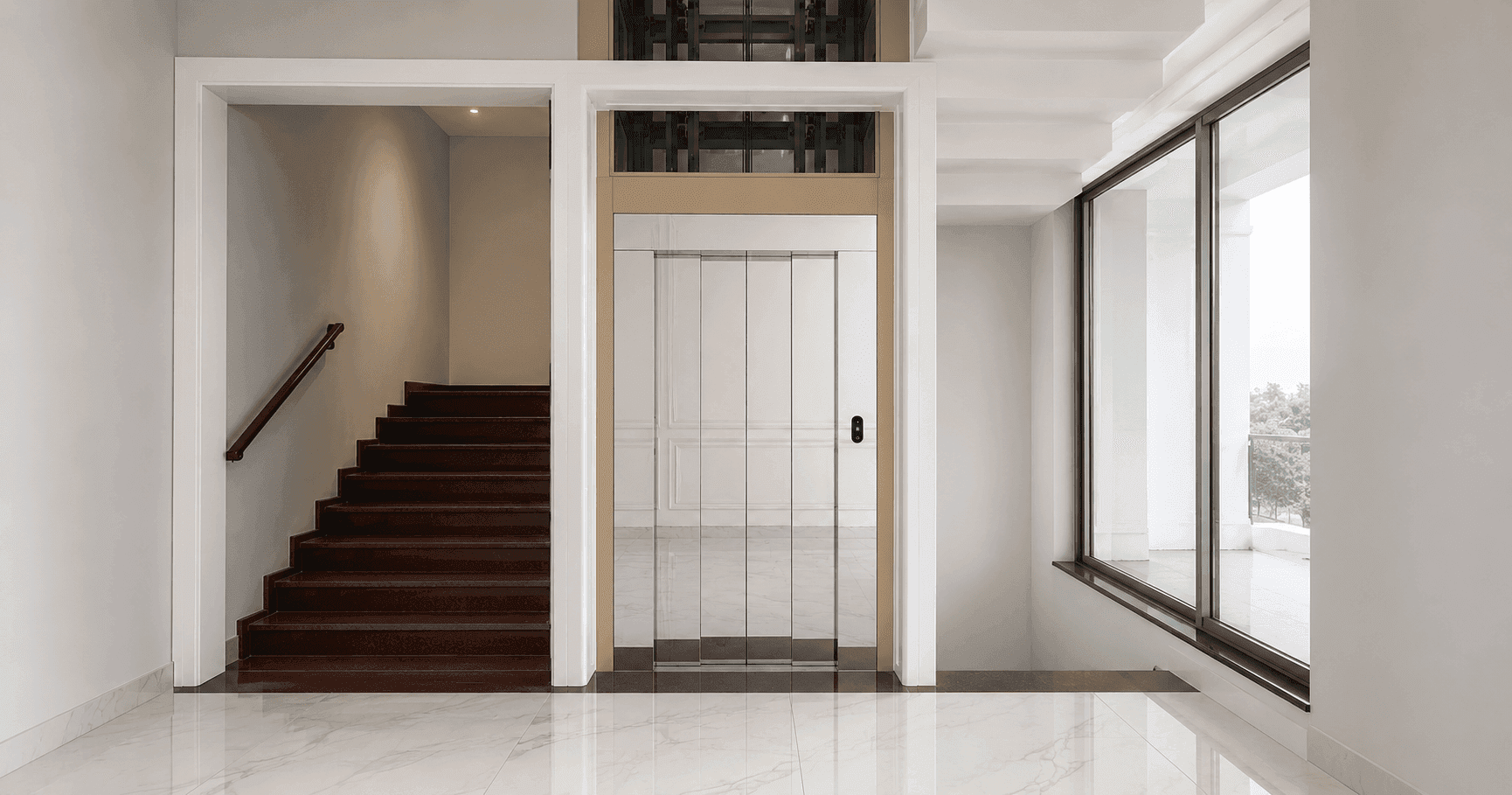 Cửa tự động 4 cánh mở tim