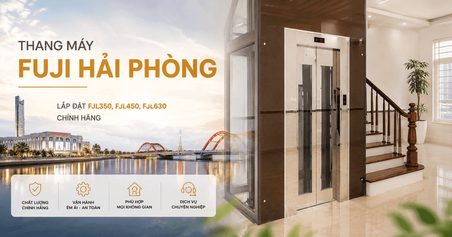 Thang máy FUJI Hải Phòng — Lắp đặt FJL350, FJL450, FJL630 chính hãng