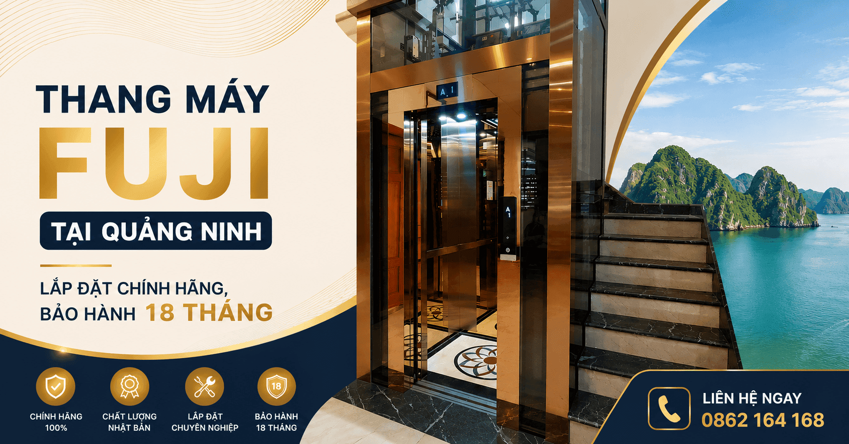 Thang máy FUJI tại Quảng Ninh – Lắp đặt chính hãng, bảo hành 18 tháng