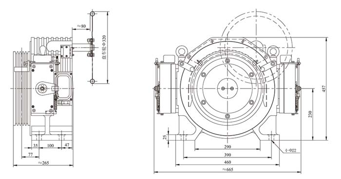 Bản thiết kế Động cơ thang máy TORIN GTW7