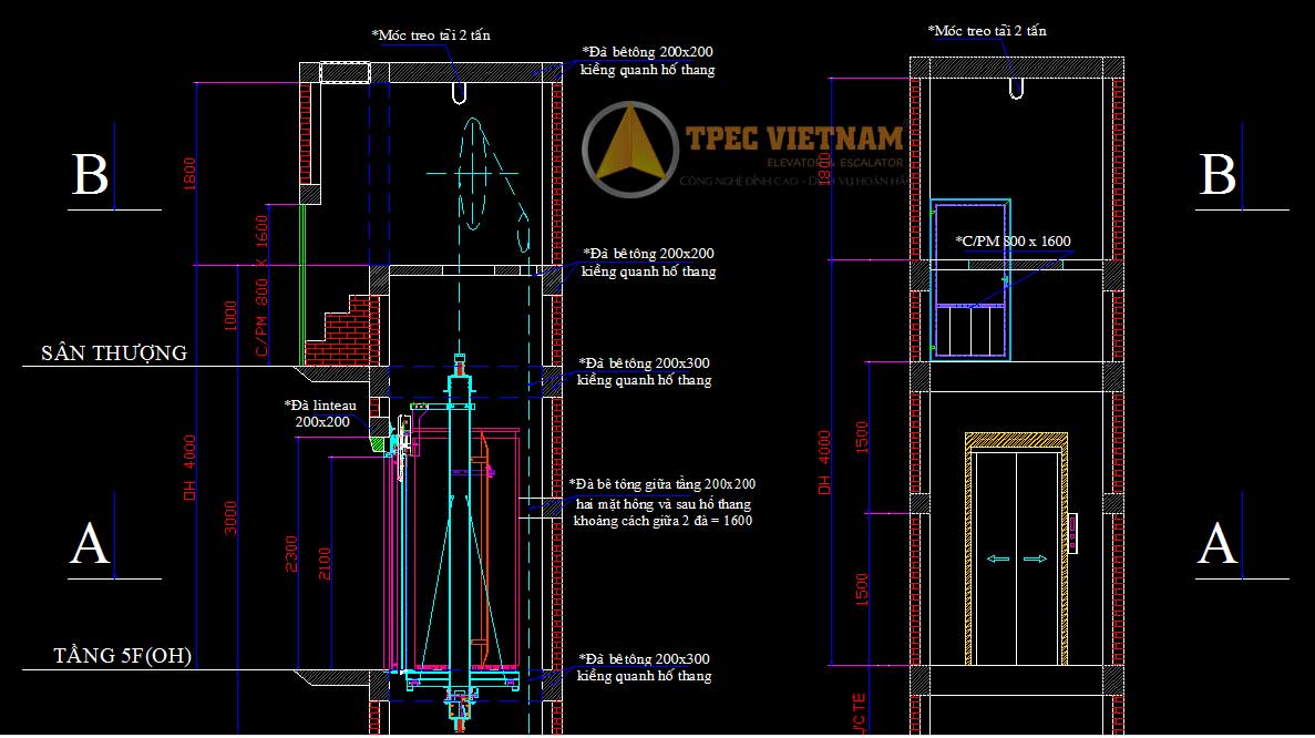 Bản Vẽ Thang Máy [Bản Thiết Kế Xây Dựng Hố Thang Chuẩn Cpm - Kpm]