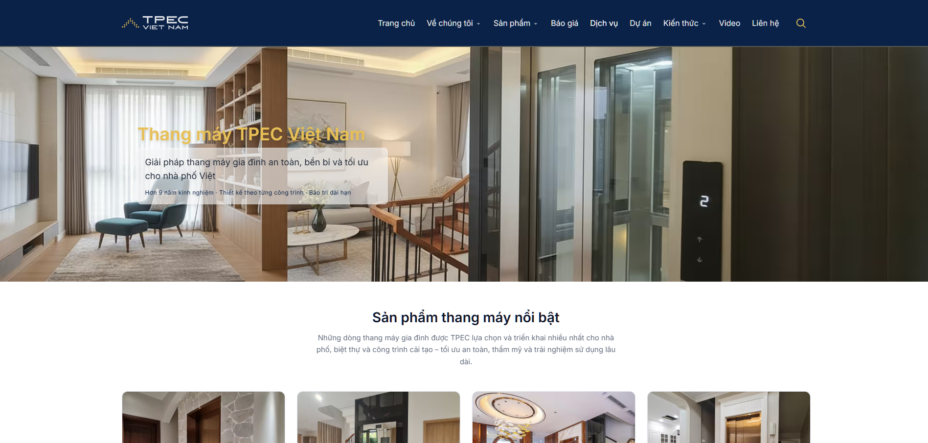 Giao diện mới website Tpec Việt Nam