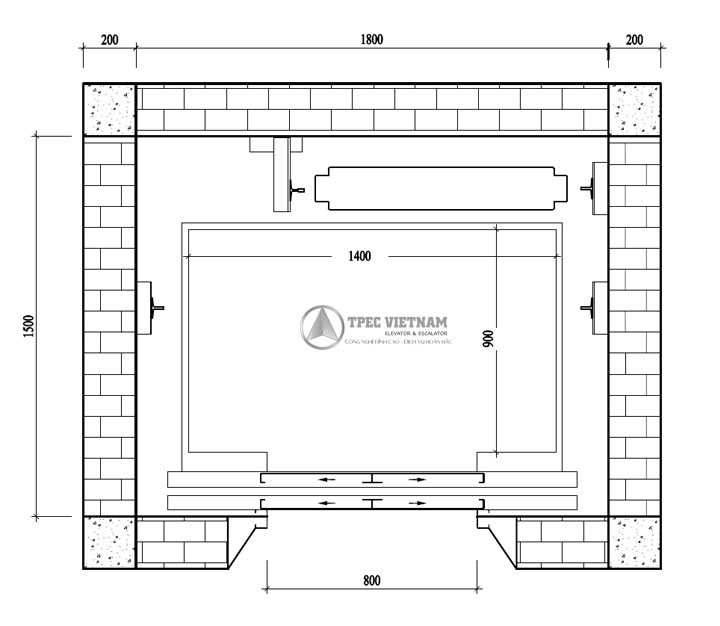 Kích thước thang máy 450kg tiêu chuẩn Kích thước thang máy 450kg tiêu chuẩn