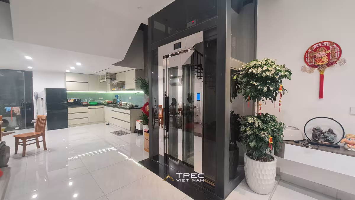 Lắp đặt thang máy kính 350kg tại yên thường - gia lâm