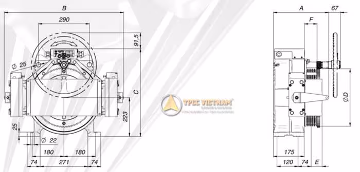 Banr vẽ thiết kế động cơ Montanari MGX75