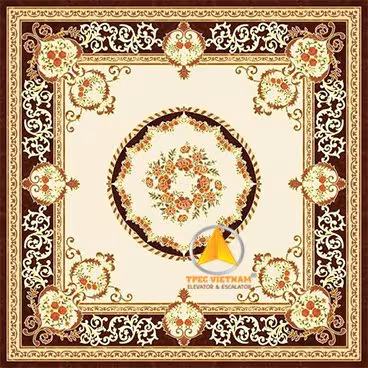 Mẫu sàn gạch thang máy hoa văn vuông mẫu 2