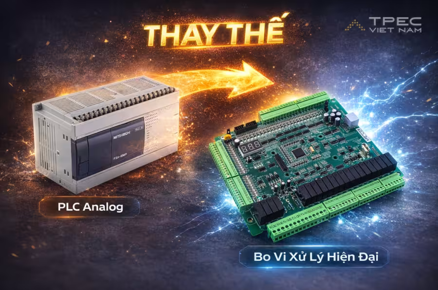Hệ điều khiển analog PLC được thay thế bằng bo điều khiển Vi xử lý