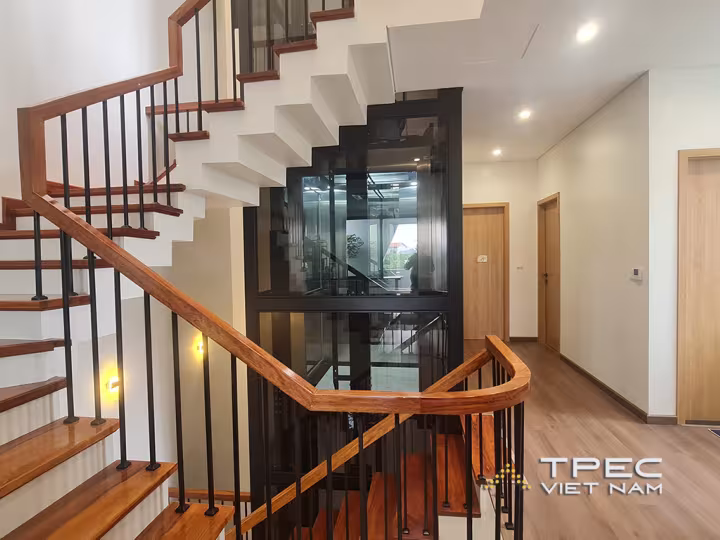 Lắp đặt thang máy kính 630kg - Dự án tại Đông anh