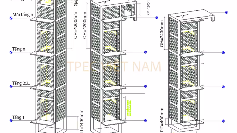 Mô hình hố thang máy (giếng thang)