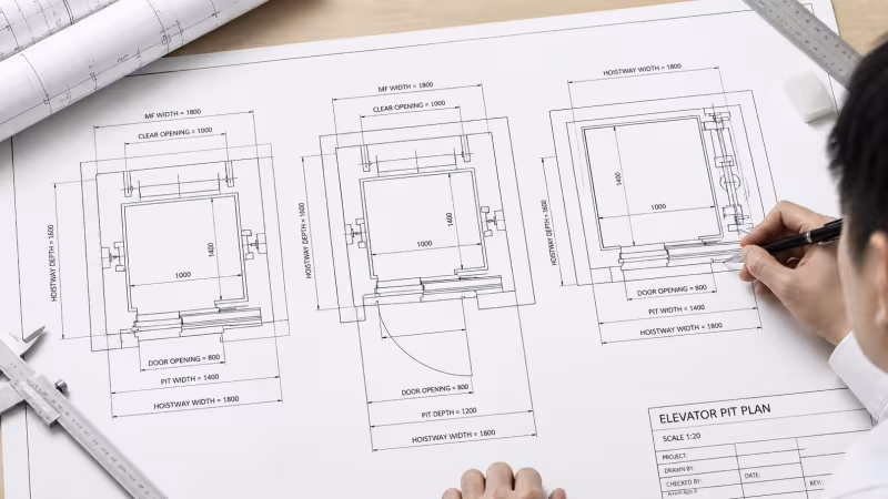 Bản vẽ thiết kế thang máy gia đình